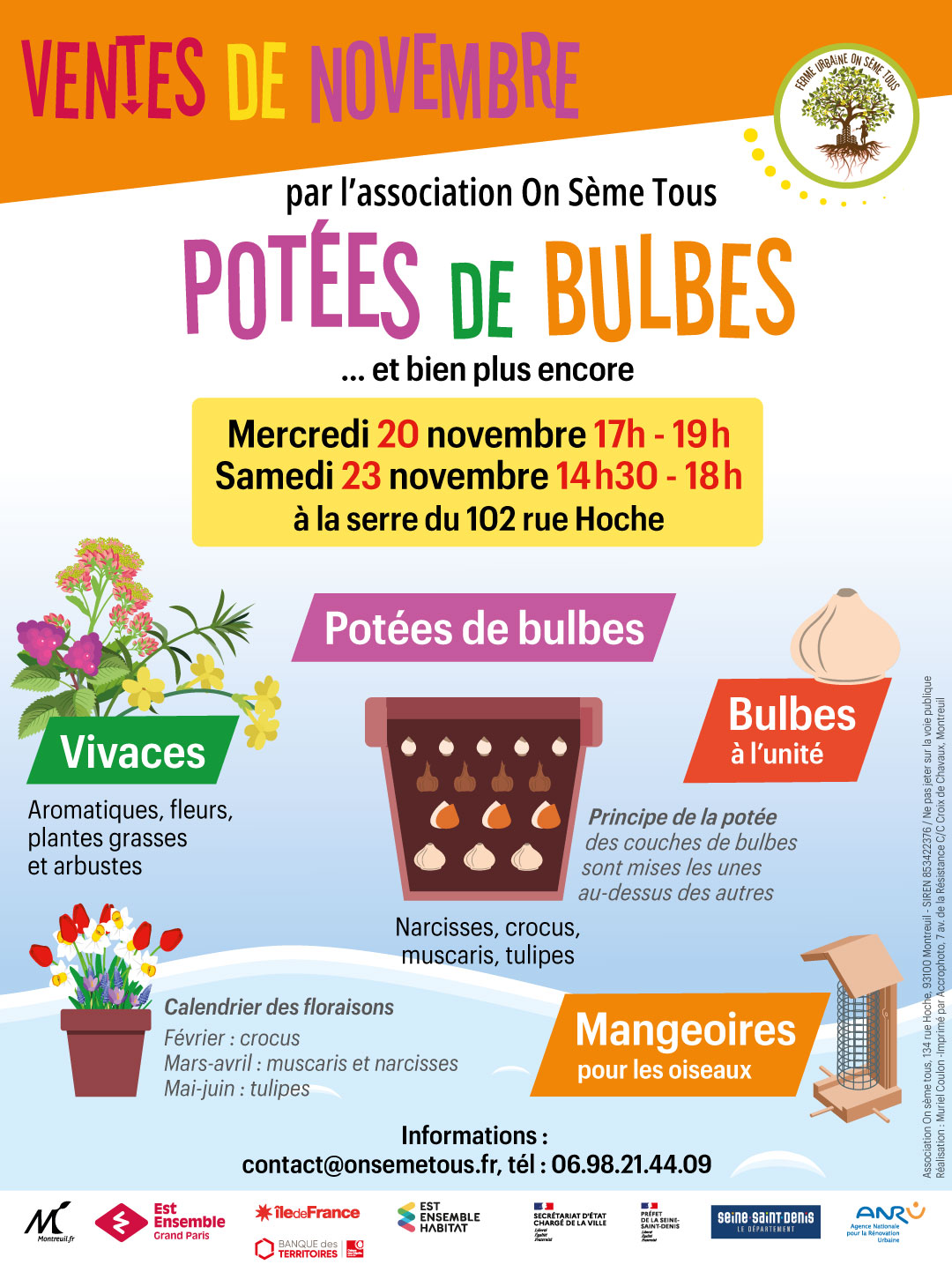 Ventes de potées les 20 et 23 novembre à la serre du 102 rue Hoche